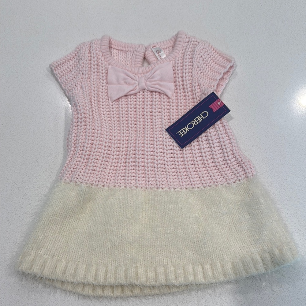 Cherokee Light Pink Knit Baby Dress